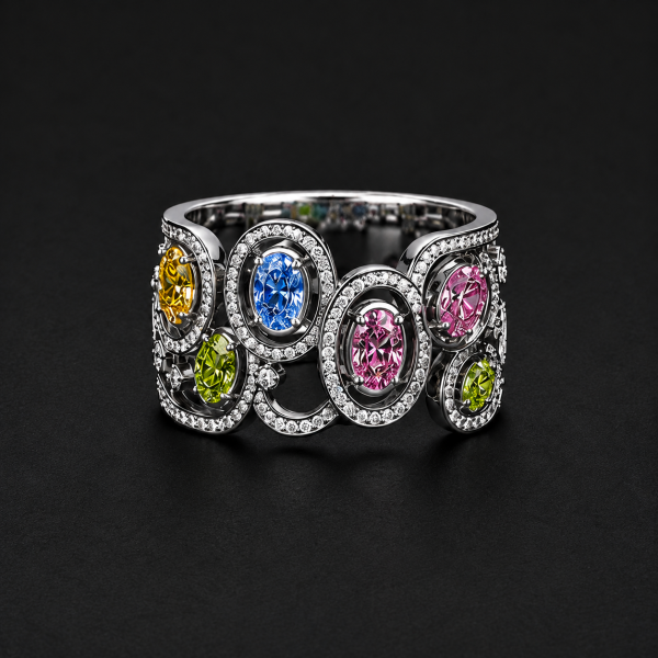 戒指無主石→(尾戒).彩鑽.有色→寬版 